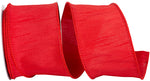 Load image into Gallery viewer, Florist Basics Dupioni Supreme Wired Edge Ribbon in Red, 2½ inch wide by 10 yards, featuring a luxurious faux dupioni weave and sturdy wired edges perfect for wreaths, bows, and seasonal décor.
