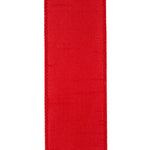 Load image into Gallery viewer, Detailed close-up of the Red Dupioni wired ribbon highlighting the premium faux silk texture and professional stitched wired edge.
