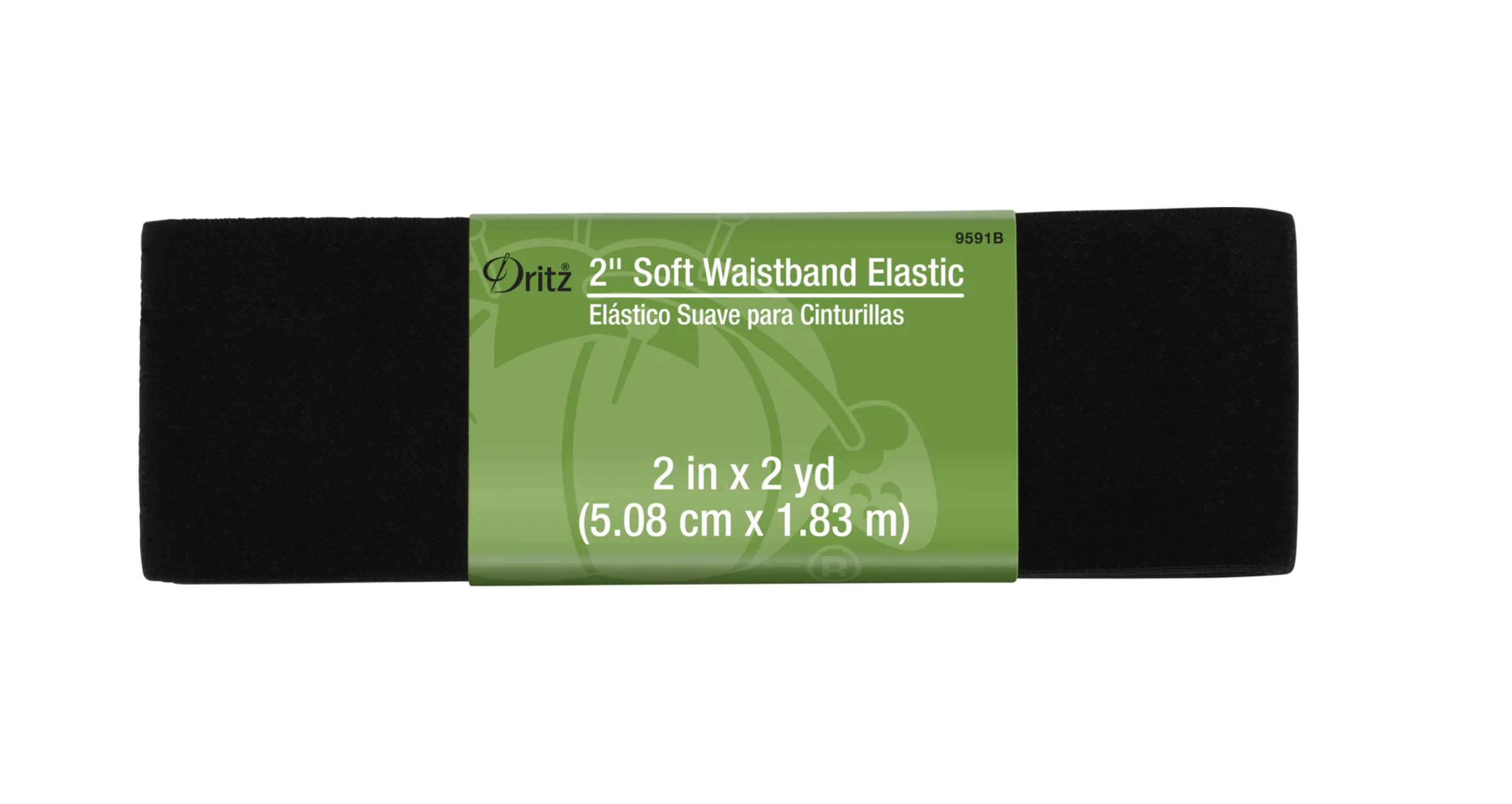 Black Soft Waistband Elastic (2in x 2 yds) -- Ref. 9591B -- by Drittz®