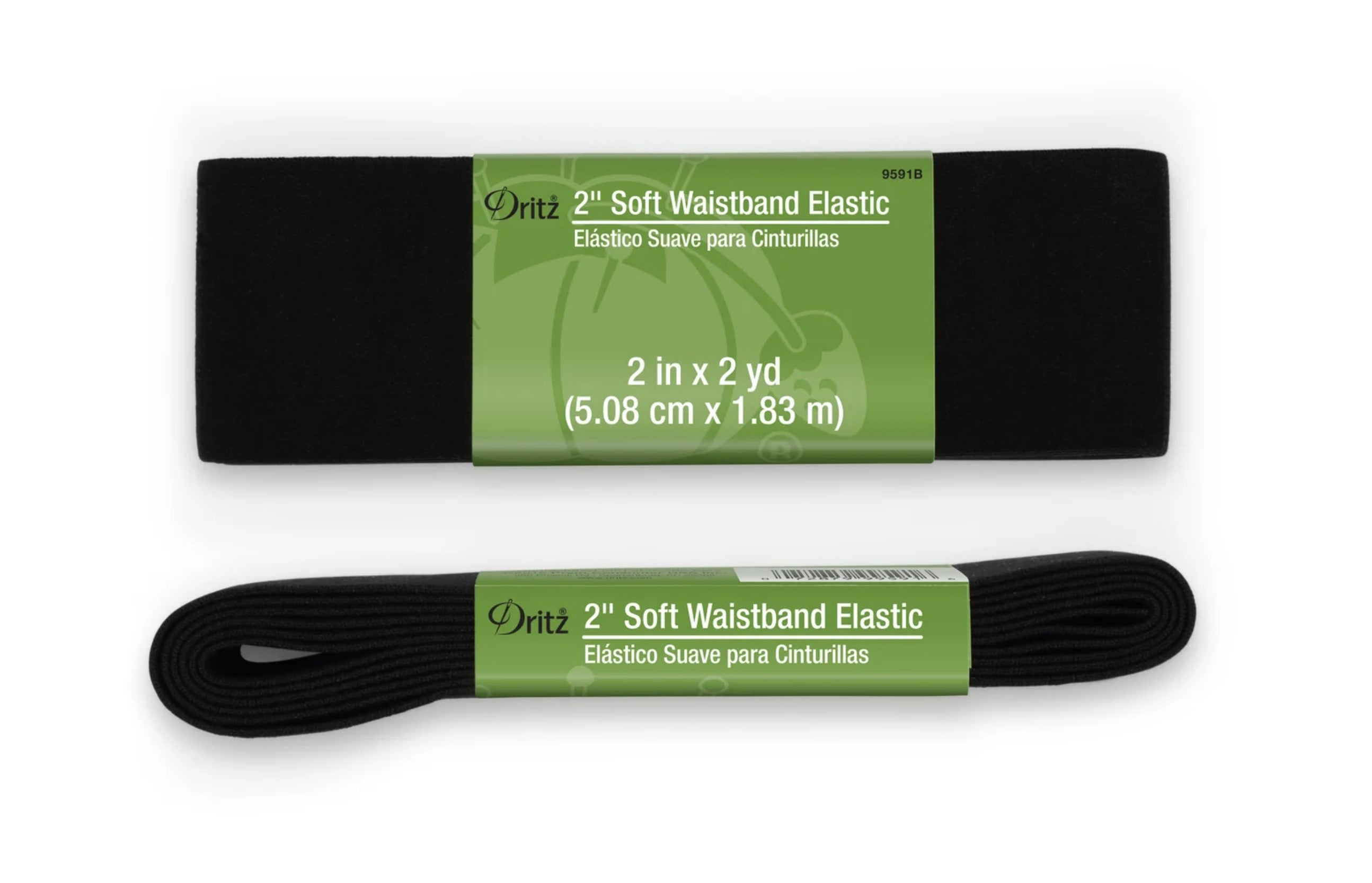 Black Soft Waistband Elastic (2in x 2 yds) -- Ref. 9591B -- by Drittz®