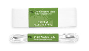 White Soft Waistband Elastic (2in x 2 yds) -- Ref. 9591W -- by Drittz®