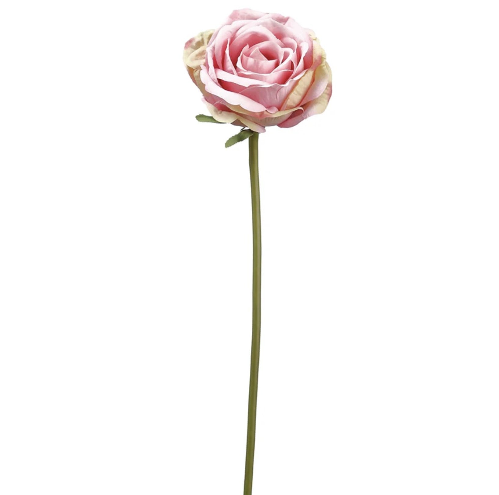 19 in --- Pink Color --- Faux Silk Rose Flower Stem -- Artificial Flower