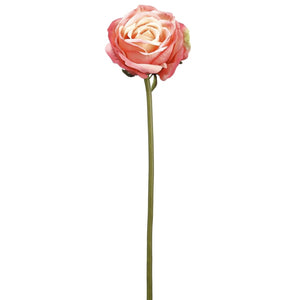 19 in --- Two Tone Rose Color --- Faux Silk Rose Flower Stem -- Artificial Flower