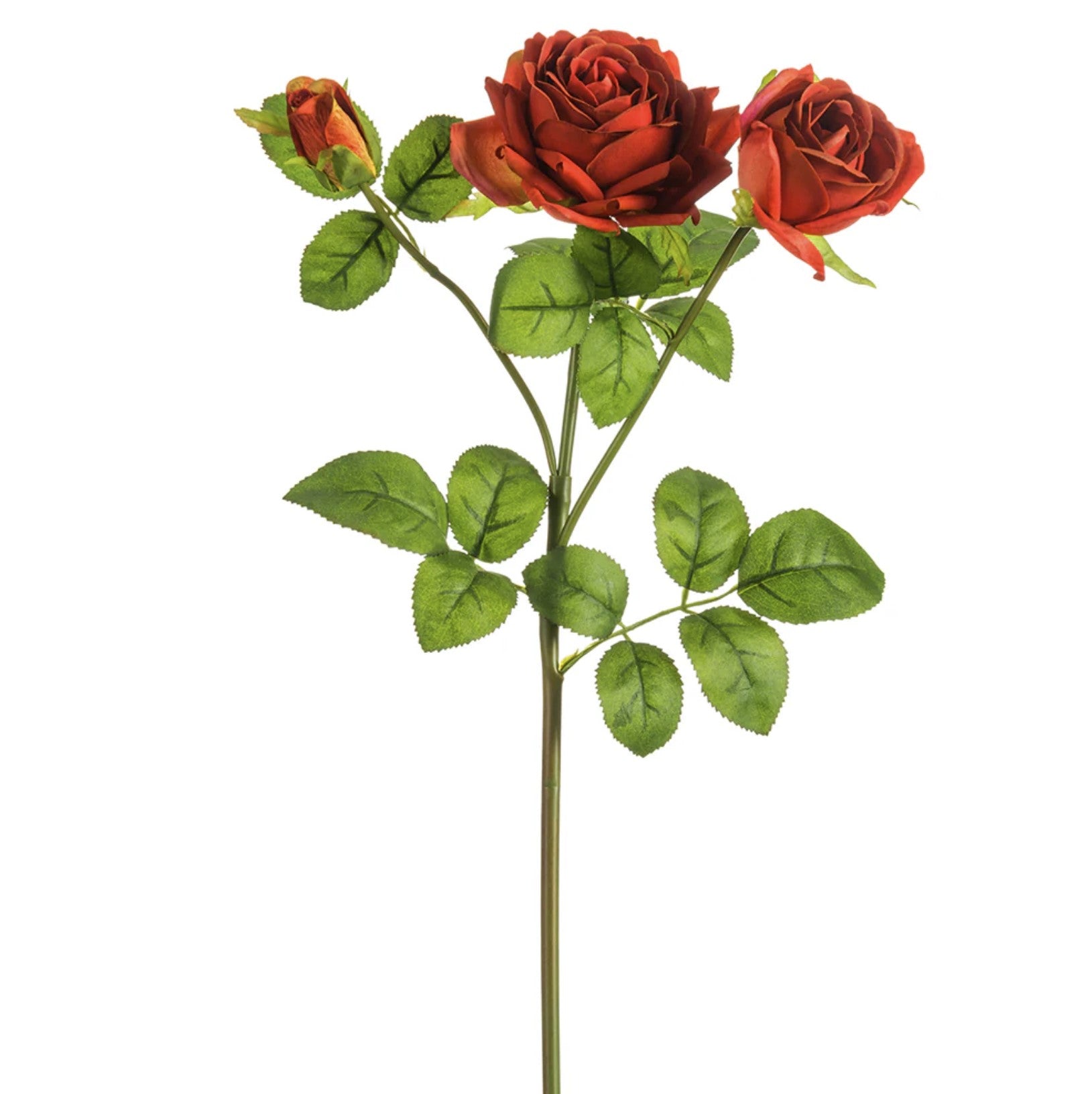 19 in --- Red Color --- Rose Flower Stem With Bud -- Artificial Flower