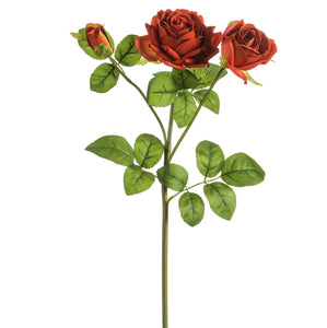 19 in --- Red Color --- Rose Flower Stem With Bud -- Artificial Flower