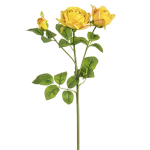 19 in --- Yellow / Rose Color --- Rose Flower Stem With Bud -- Artificial Flower