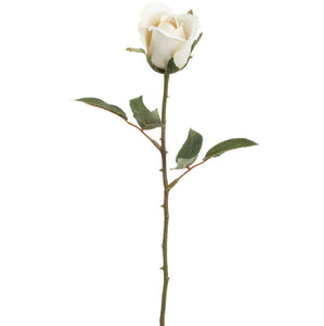 20.5 in --- Off-White Color --- Rose Bud Silk Flower Stem -- Artificial Flower