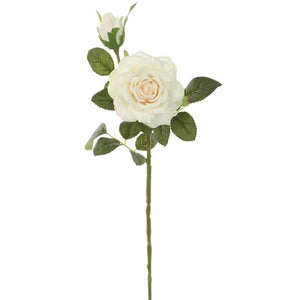 18 in --- Cream / White Color --- Silk Rose Flower Stem -- Artificial Flower