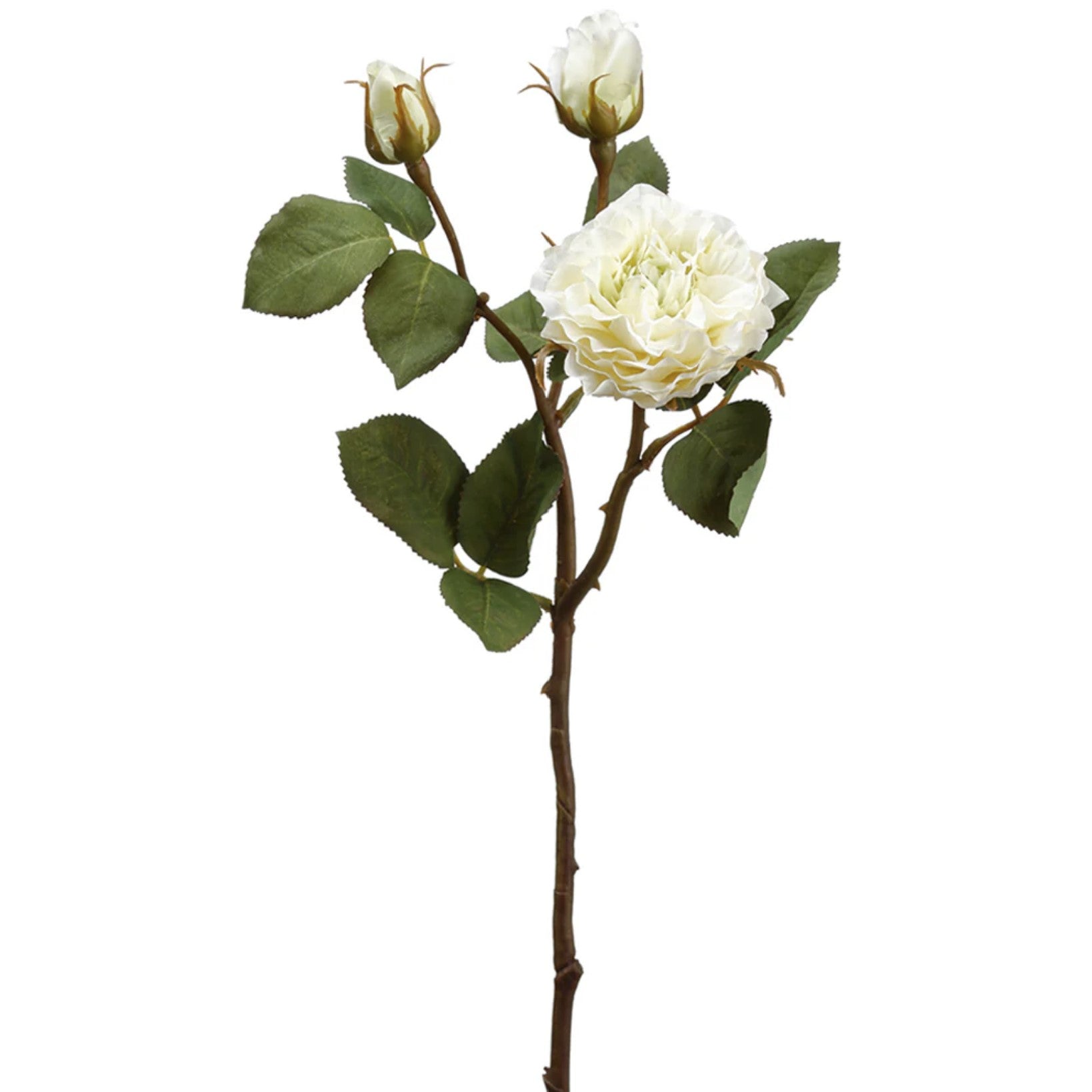 18.75 in --- Cream Color --- Silk Rose Flower Stem -- Artificial Flower