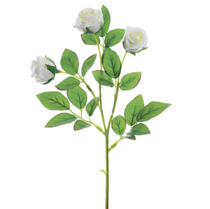 16.5 in --- Cream / White Color --- Silk Rose Flower Spray -- Artificial Flower