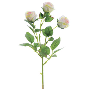 16.5 in --- Pink / Cream --- Silk Rose Flower Spray -- Artificial Flower