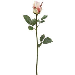 19 in --- Rose Color --- Silk Rose Bud Flower Stem -- Artificial Flower