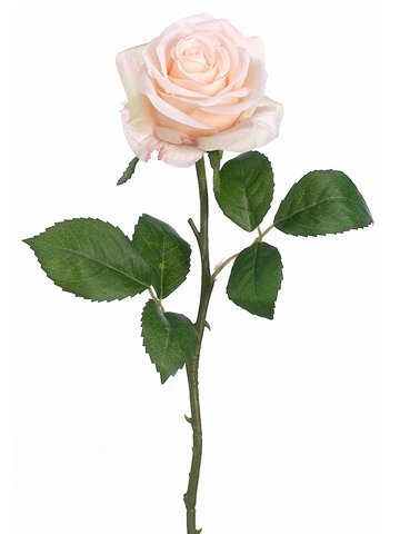 17.5 in --- Pastel Apricot Color - Open Rose Bud Spray - Artificial Flower