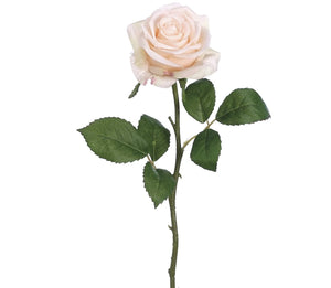 17.5 in --- Pastel Apricot Color - Open Rose Bud Spray - Artificial Flower