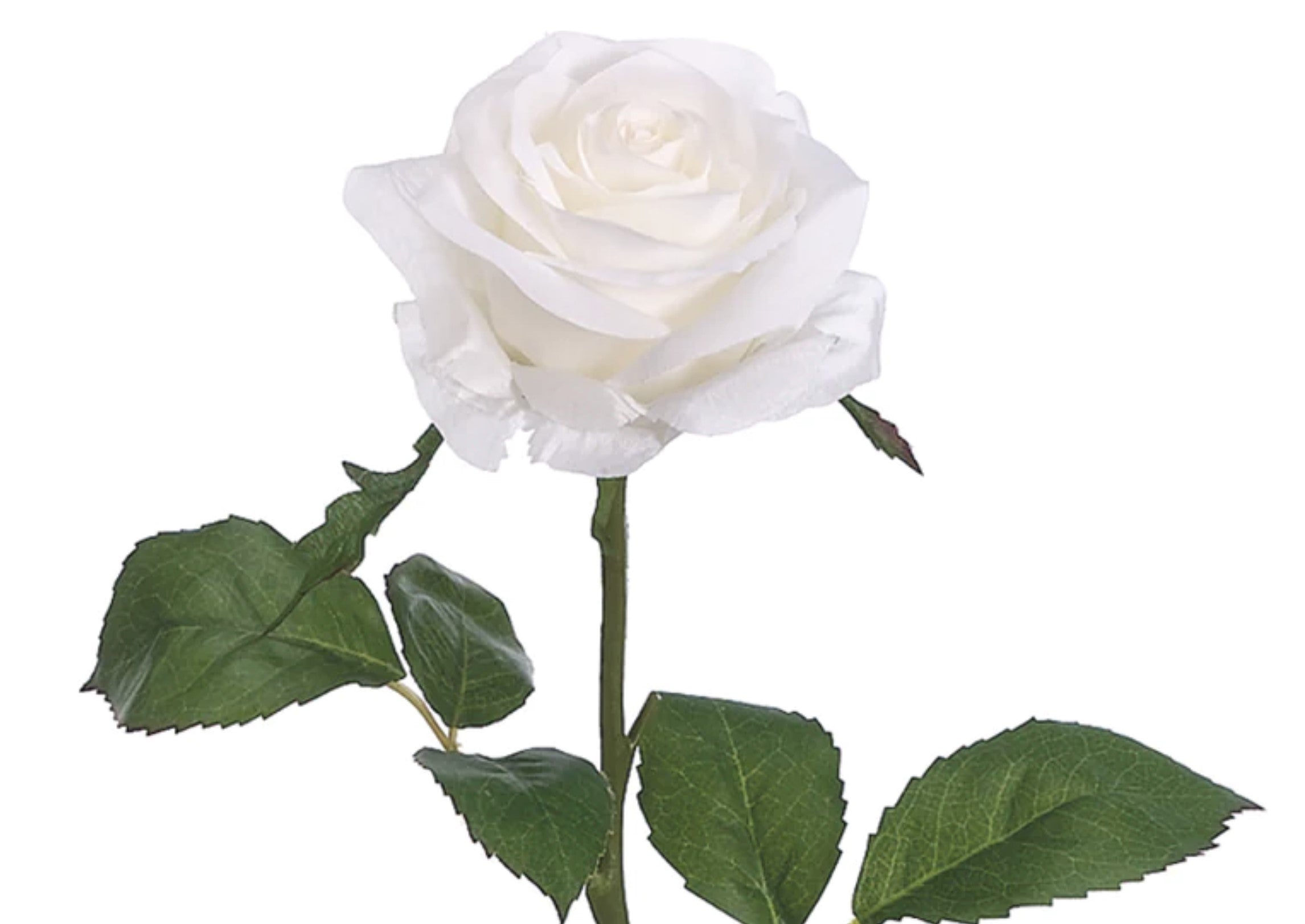 17.5 in --- White Color - Open Rose Bud Spray -- Artificial Flower