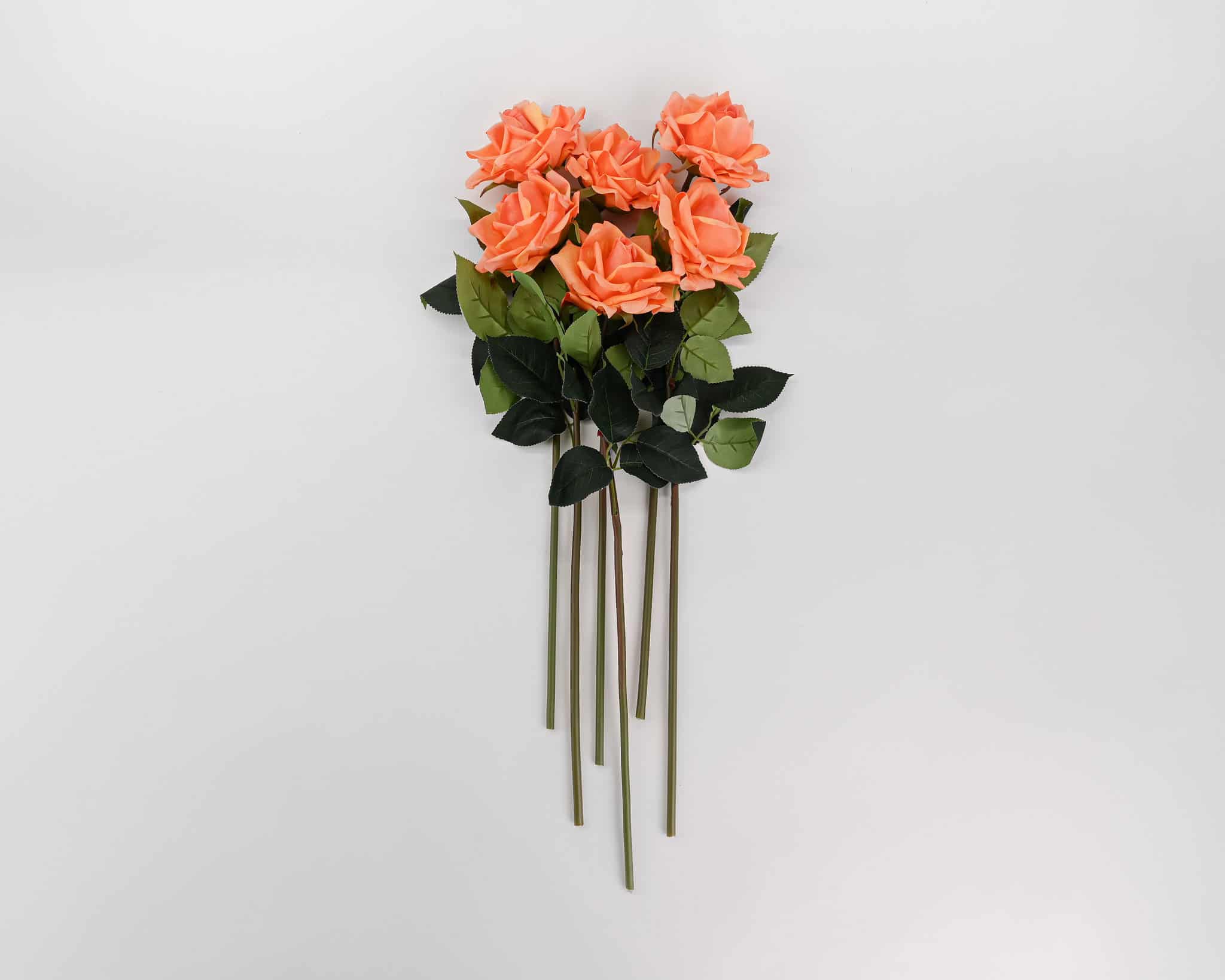 20.5 in --- Peach Color --- Silk Real Touch Rose Spray -- Artificial Flower