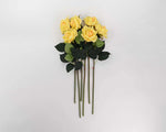 Load image into Gallery viewer, 20.5 in --- Yellow Color --- Silk Real Touch Rose Spray -- Artificial Flower
