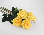 Load image into Gallery viewer, 20.5 in --- Yellow Color --- Silk Real Touch Rose Spray -- Artificial Flower
