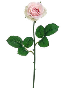 17 in --- Pink / Cream Color - Small Tea Rose Spray Artificial Flower