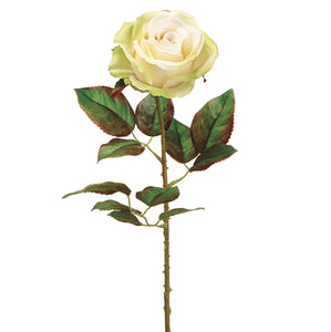 20.5 in --- Green / Blush Color --- Handwrapped Silk Rose Flower Spray -- Artificial Flower