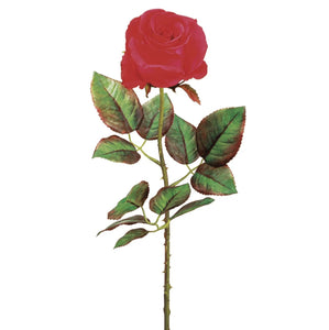 20.5 in --- Red Color --- Handwrapped Silk Rose Flower Spray -- Artificial Flower