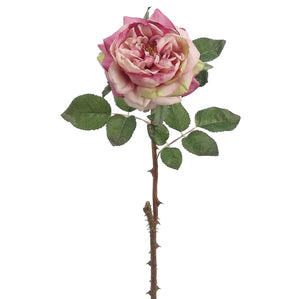 20 in --- Two Tone Mauve Color --- Handwrapped Silk English Rose Flower Spray -- Artificial Flower