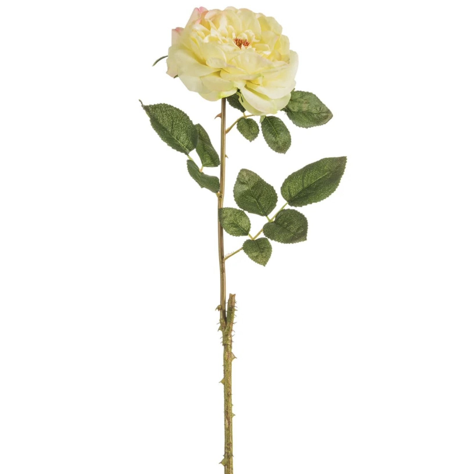 20 in --- Yellow / Rose Color --- Handwrapped Silk English Rose Flower Spray -- Artificial Flower