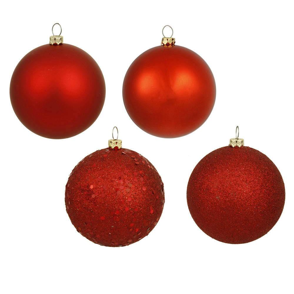 Red --- Ball Ornaments Set --- Assorted Finishes -- Various Sizes by Vickerman®