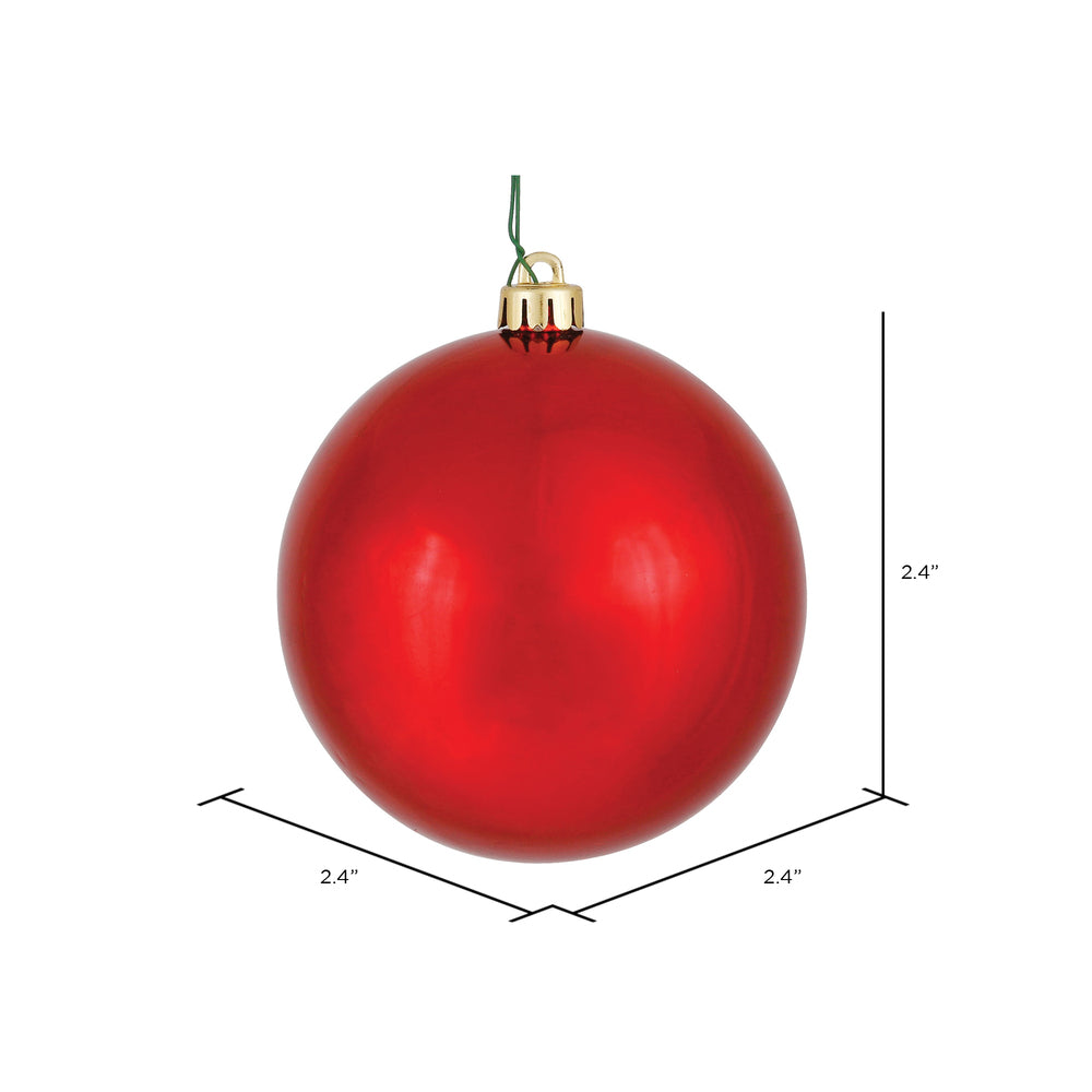 Red --- Shiny Finish - Ball Ornament -- Various Sizes by Vickerman®