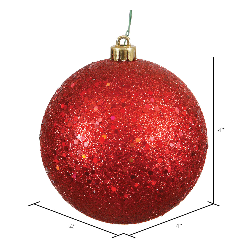 Red --- Sequin Finish - Ball Ornament -- Various Sizes by Vickerman®