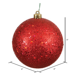 Red --- Sequin Finish - Ball Ornament -- Various Sizes by Vickerman®