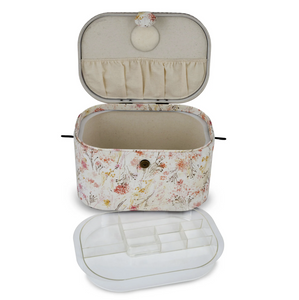 Large Oval (with Metal Handle) - Sewing Basket (Floral Print Design) by DRITZ®