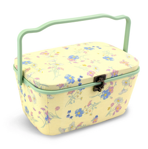 Large Oval Sewing Basket (Yellow Floral Design) by DRITZ®