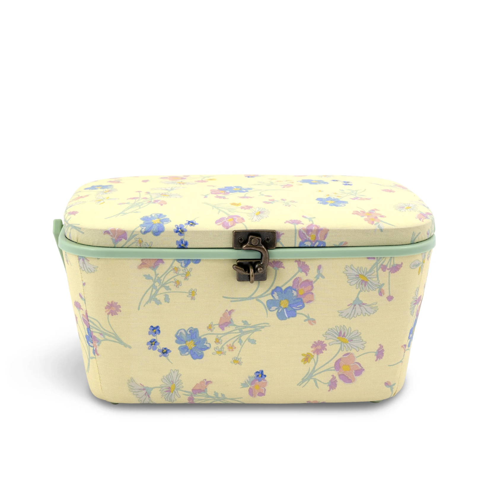 Large Oval Sewing Basket (Yellow Floral Design) by DRITZ®