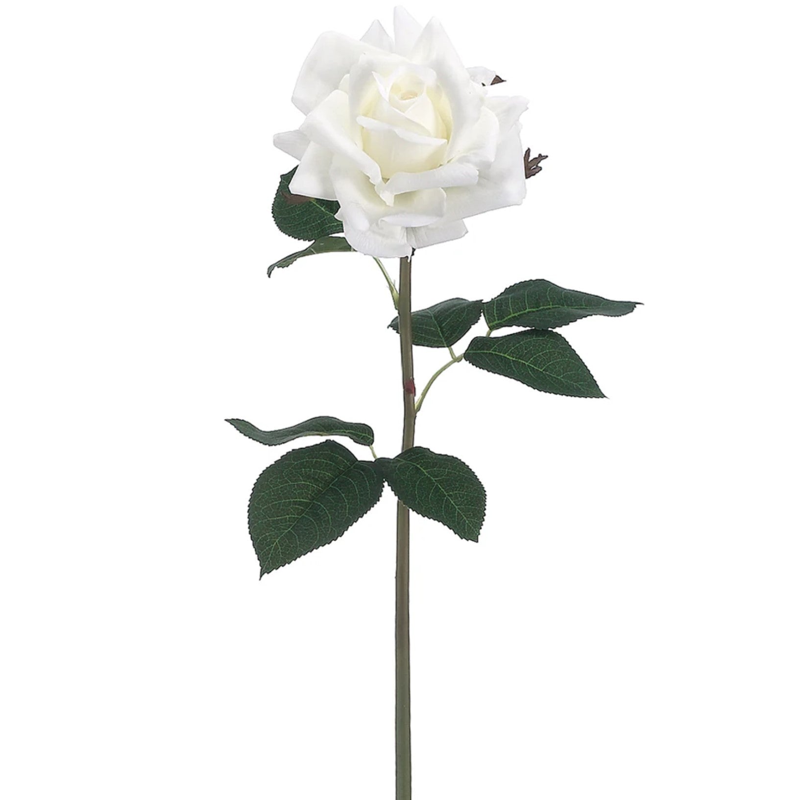 20.5 in --- White Color --- Silk Real Touch Rose Spray -- Artificial Flower