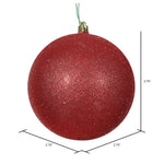 Load image into Gallery viewer, Red --- Glitter Finish - Ball Ornament -- Various Sizes by Vickerman®
