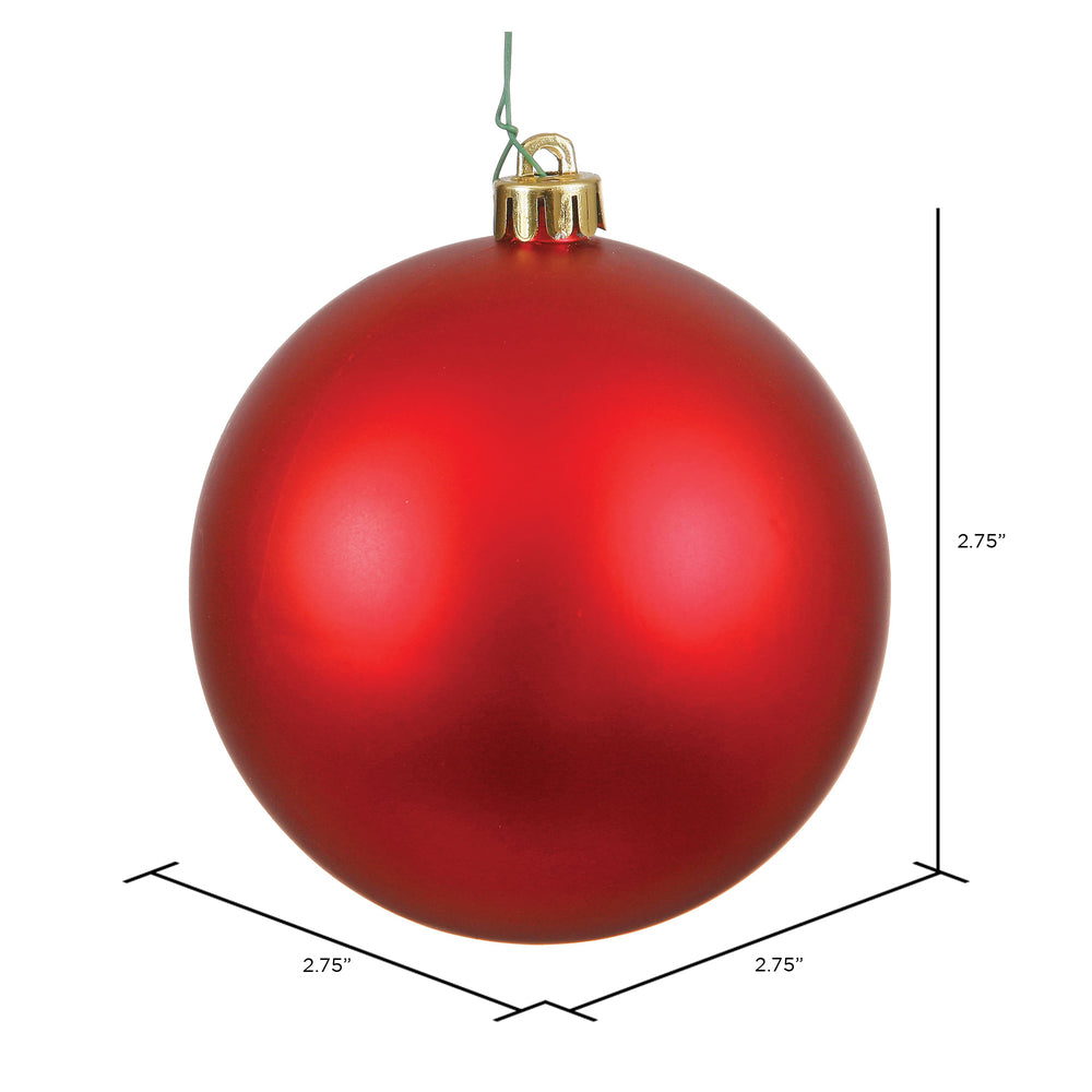 Red --- Shiny Finish - Ball Ornament -- Various Sizes by Vickerman®