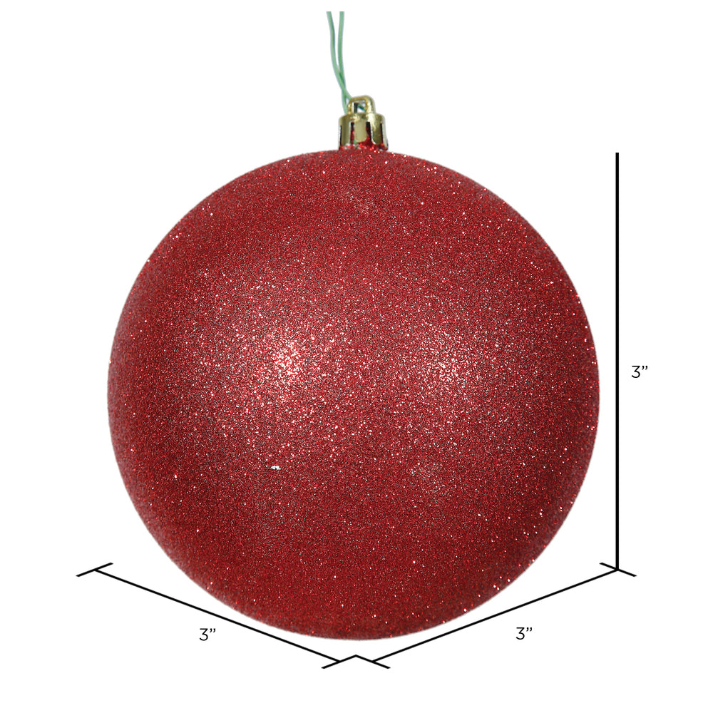 Red --- Glitter Finish - Ball Ornament -- Various Sizes by Vickerman®