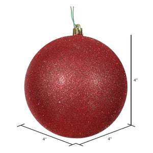 Red --- Glitter Finish - Ball Ornament -- Various Sizes by Vickerman®