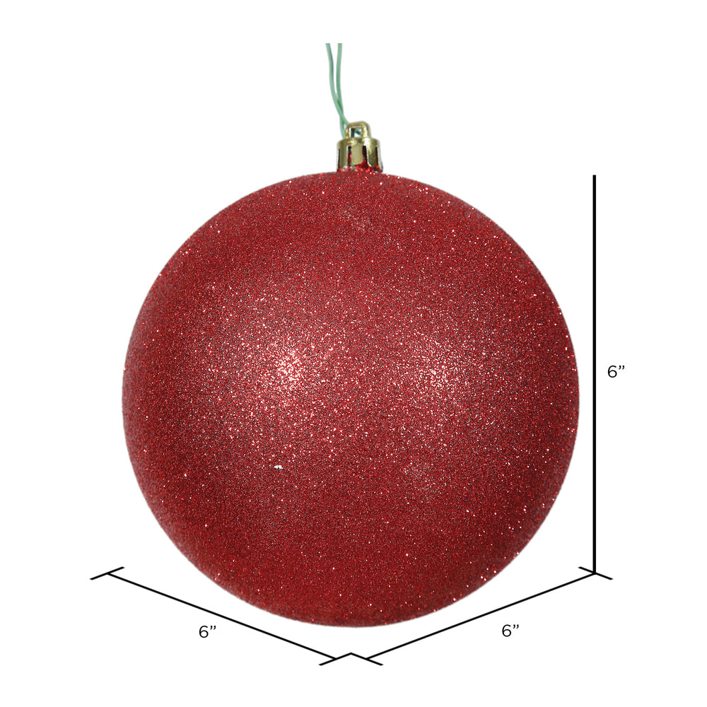 Red --- Glitter Finish - Ball Ornament -- Various Sizes by Vickerman®