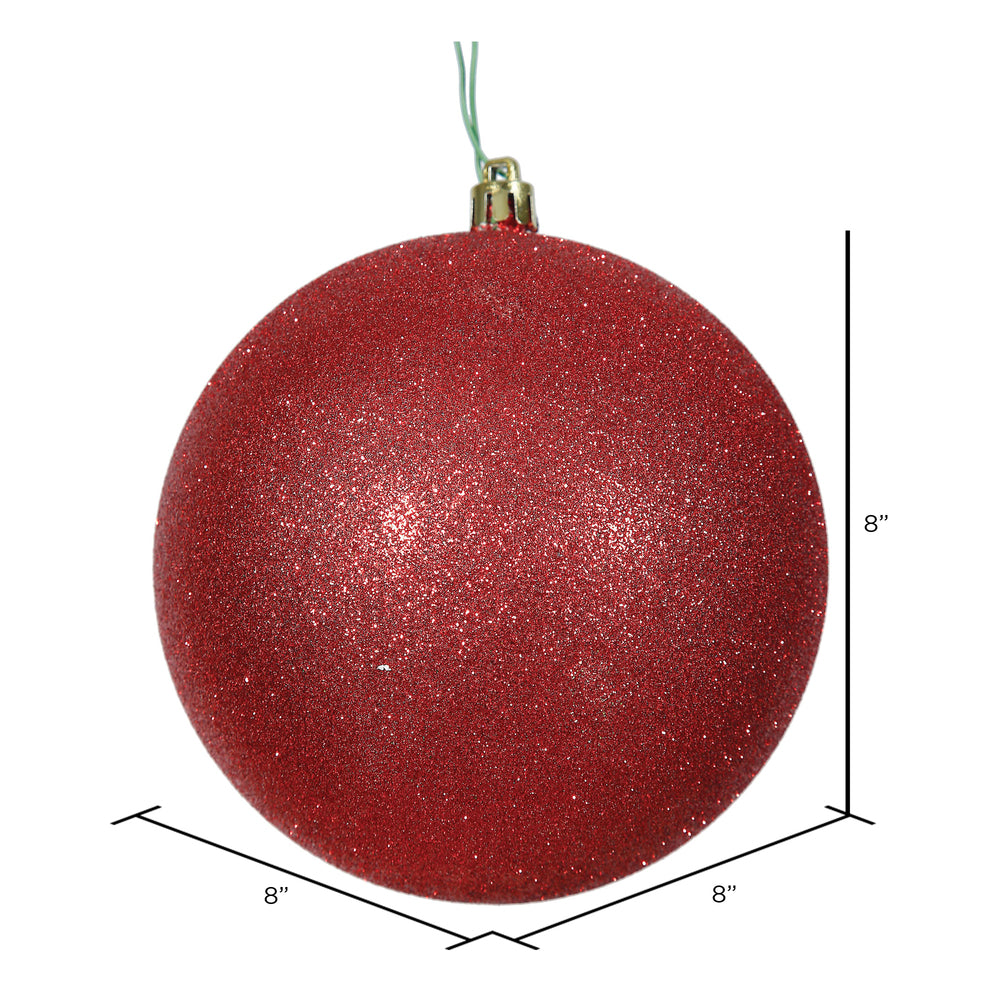 Red --- Glitter Finish - Ball Ornament -- Various Sizes by Vickerman®