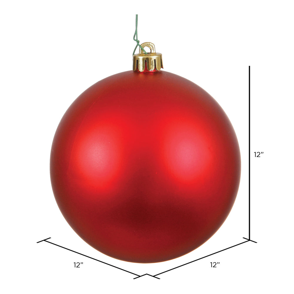 Red --- Matte Finish - Ball Ornament -- Various Sizes by Vickerman®