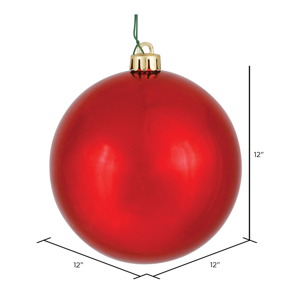 Red --- Shiny Finish - Ball Ornament -- Various Sizes by Vickerman®