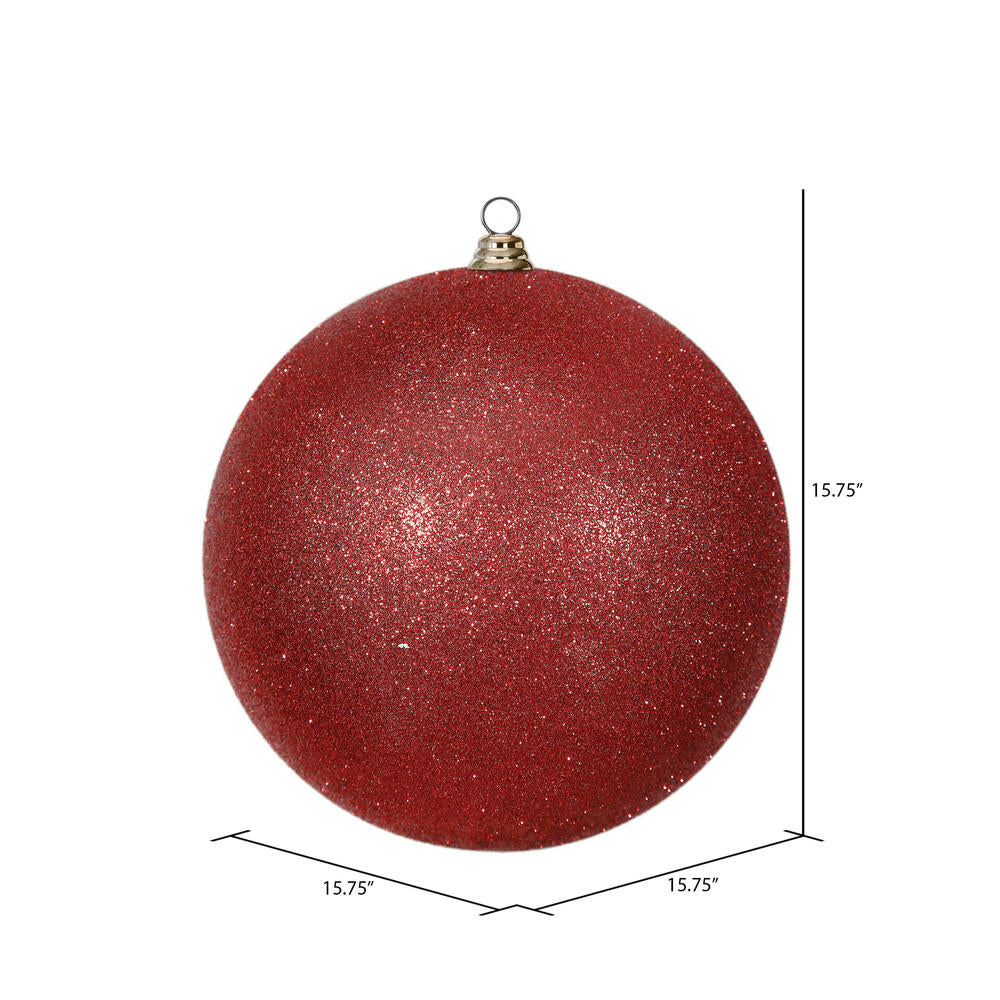 Red --- Glitter Finish - Ball Ornament -- Various Sizes by Vickerman®