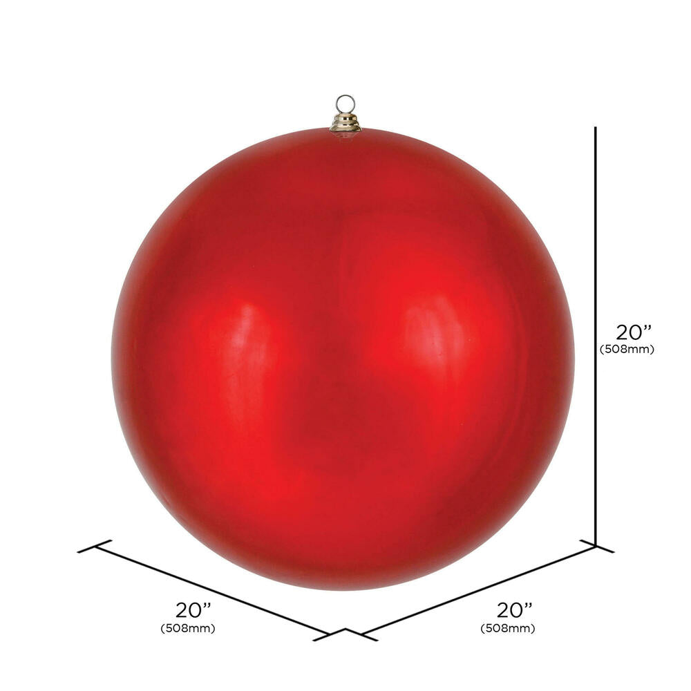 Red --- Shiny Finish - Ball Ornament -- Various Sizes by Vickerman®