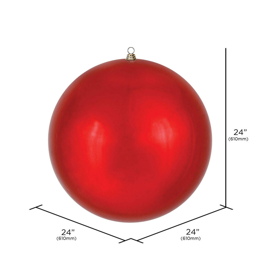 Red --- Shiny Finish - Ball Ornament -- Various Sizes by Vickerman®