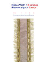 Load image into Gallery viewer, 5 yards --- 2 ½ inch -- Champagne Color -- Plush Velvet Jeweled Fringe Wired Edge - Christmas Ribbon
