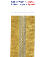 Load image into Gallery viewer, 5 yards --- 4 inch - Fringe Trimming Grand Metallic Gold Deluxe Metallic Backed - Wired Edge Christmas Ribbon
