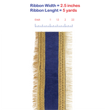 Load image into Gallery viewer, 5 yards --- 2 ½ inch -- Navy Color -- Plush Velvet Regal Trimming Fringe Deluxe Overlay Wired Edge - Christmas Ribbon
