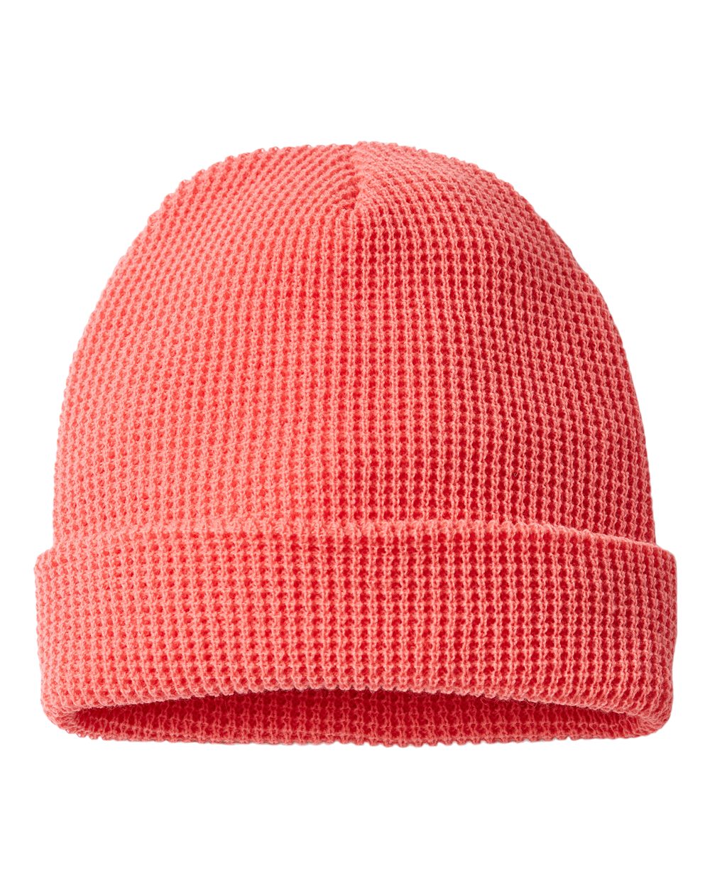 Adjustable Cuffed Beanie --- Coral